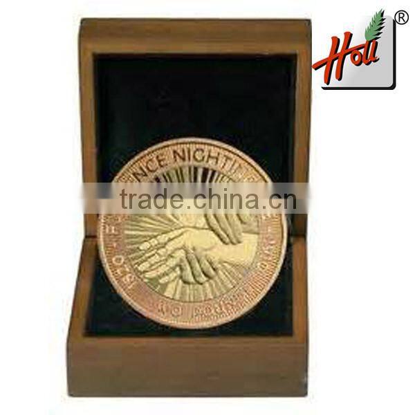2015 Hot Sale Wooden Gold Coin gift boxes / wood box for coin HCGB8068