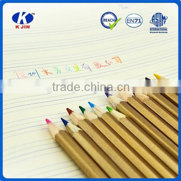 Wholesale 7 inch water soluble hexagonal color pencil with dipped for kids and office