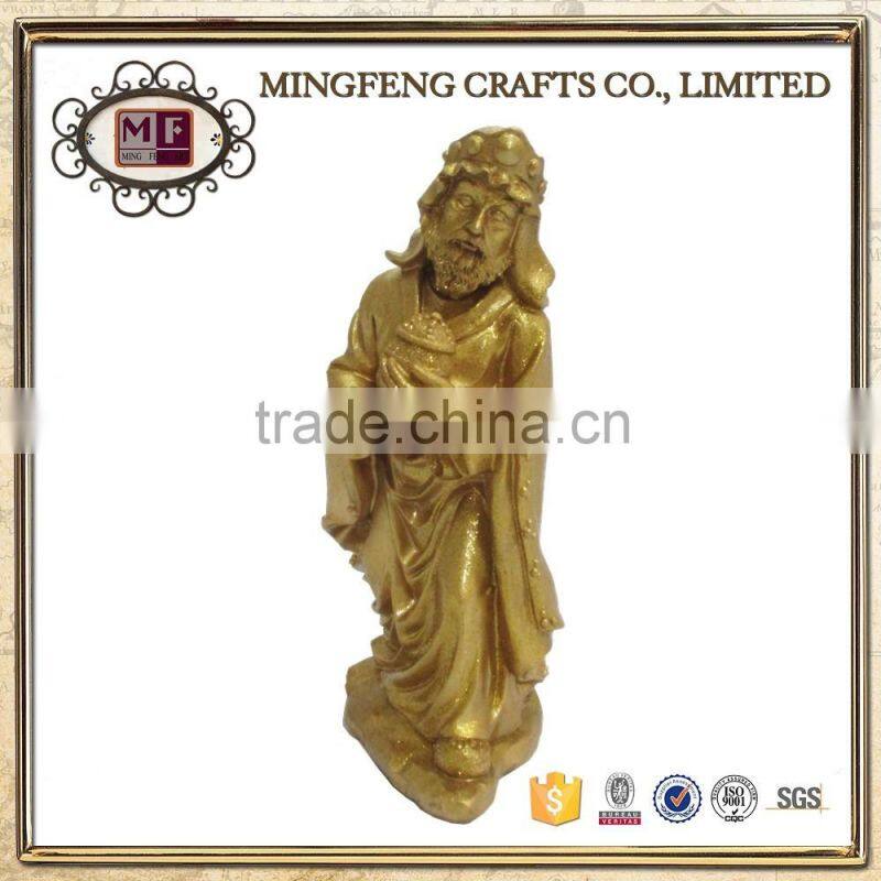 Set of 4 glod resin angel play musical instruments