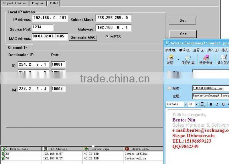 4in1 QAM IP ASI IRD(4 DVB-C RF in,4*CI,4 ASI+IP 4*MPTS*multicast out)