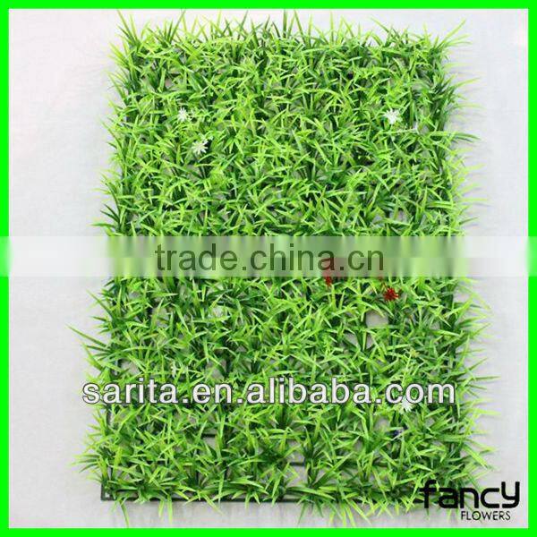 artificial fake carpet turf grass with small flowers