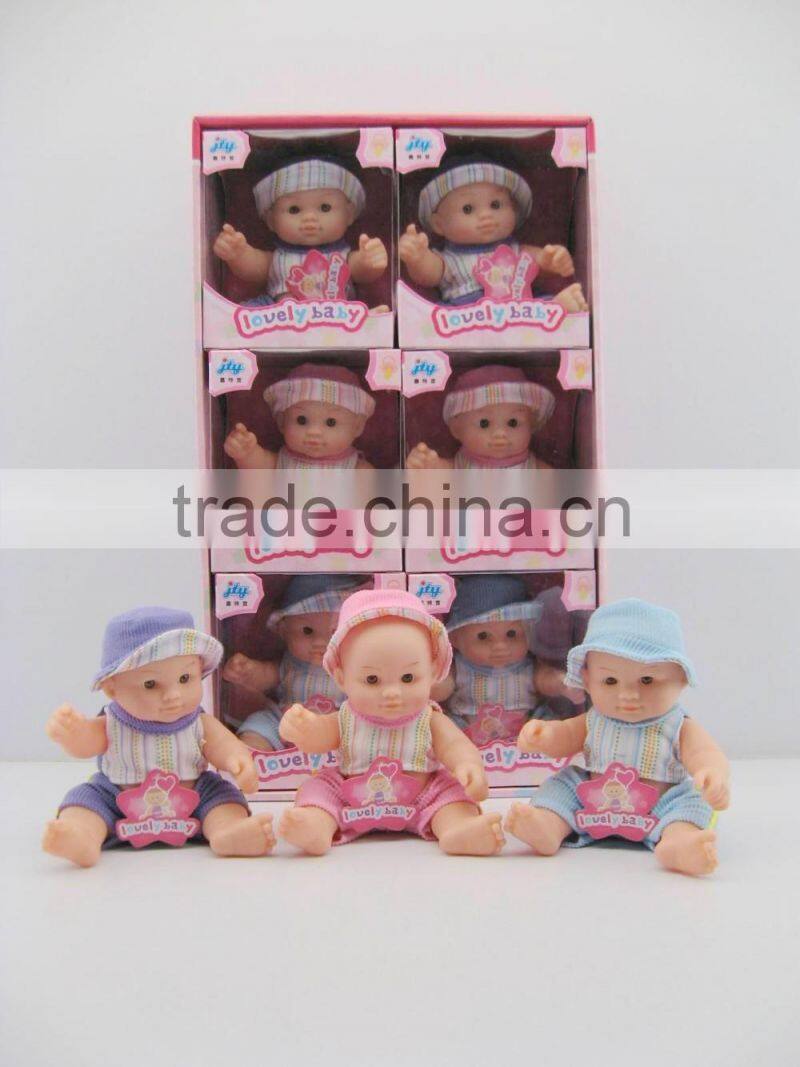 Lovely toy item 8 inch display box 9 pcs girl and boy baby dolls