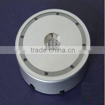 Black rectangle plastic LED light base with power adaptor for crystal display