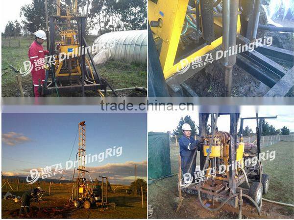 Hydraulic type 200m well drilling machine trailer mounted