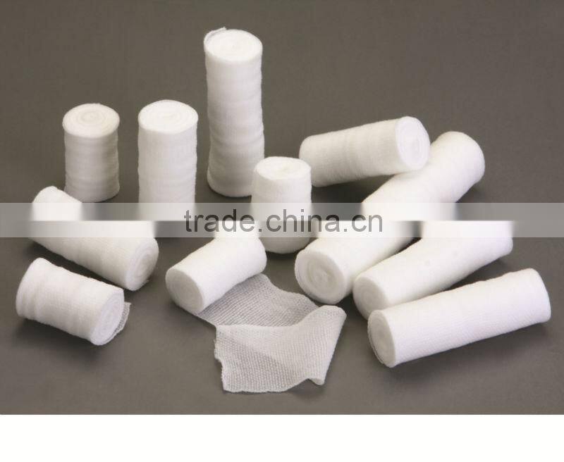 MK- PBT08 High Quality White Bleached Tabby PBT Bandage Surgical First Aid Medical Bandage Elastic Crepe Bandage