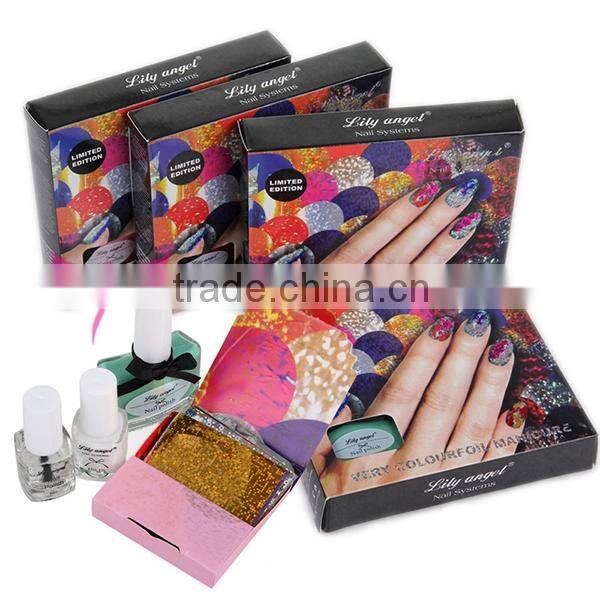 Newest nail transfer foil with polish set