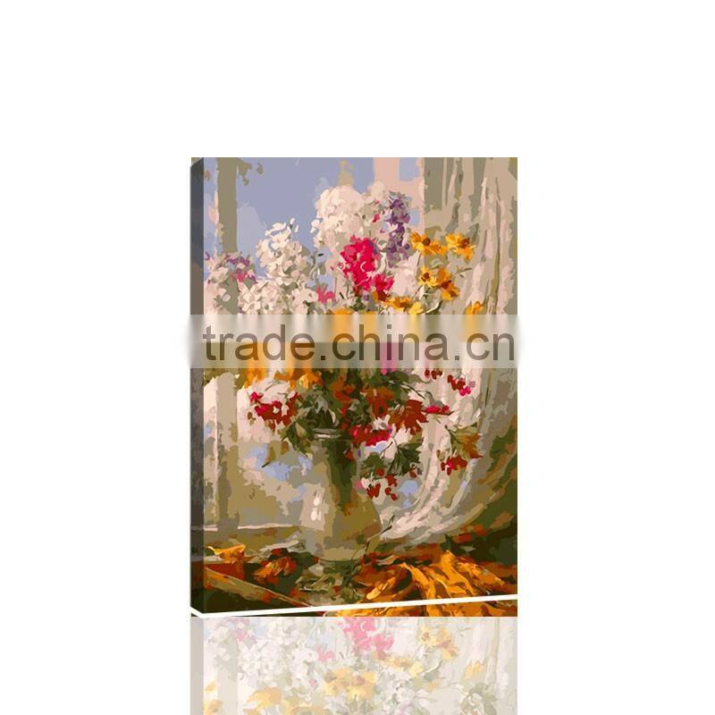 diy 038 DIY digital canvas abstract flower acrylic painting by number for bedroom
