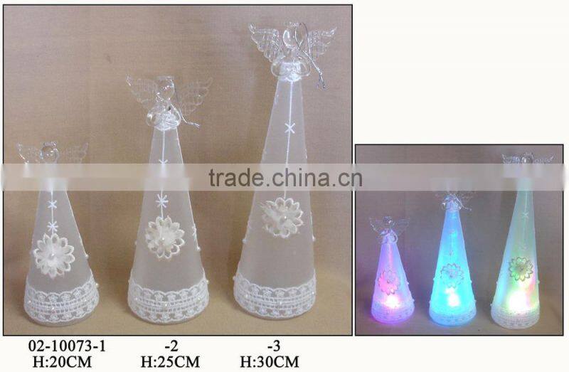 Hand Painted Glass Angel with LED Light