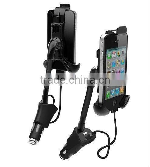 Adjustable usb car holder with charger for iphone/mobile phone,for iphone car holder mount