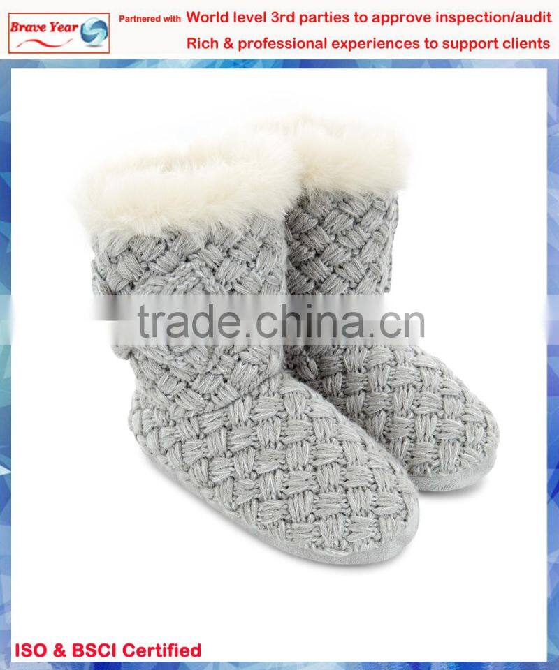 Cable knit lurex cable knitted indoor boots,knitted girls boots,girls fashion boot