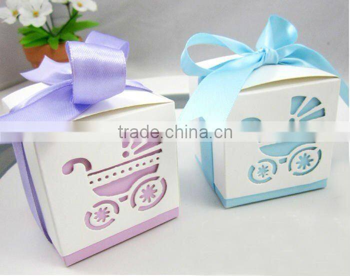 Wedding favor boxes candy boxes baby shower-"Baby's Day Out" Laser-Cut Carriage Favor Boxes