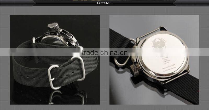 INFANTRY Men's Date Sport Army Style Nylon Fabric Quartz Black Watch