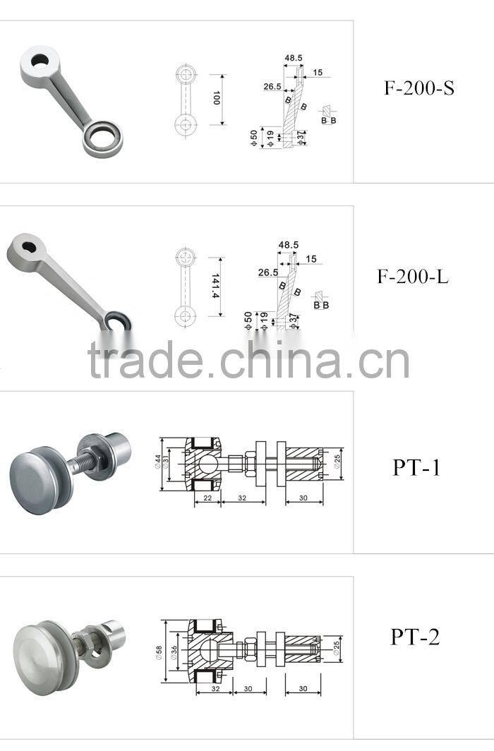 stainless steel 304 short 200cc arms glass curtain wall spider