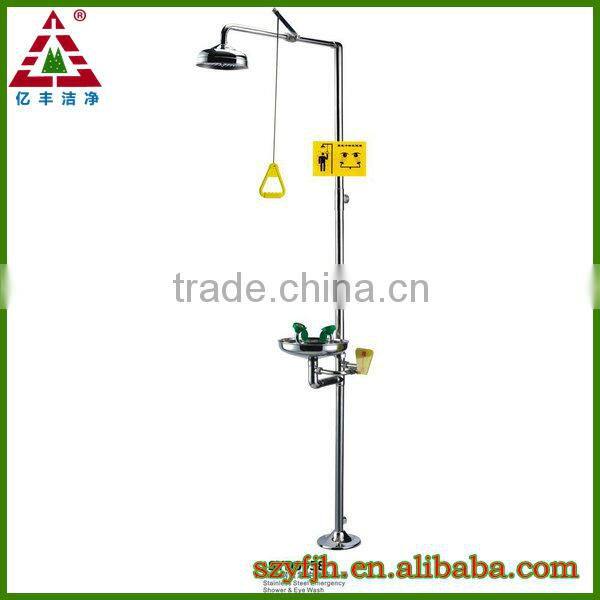 stainless steel emergency shower eyewash