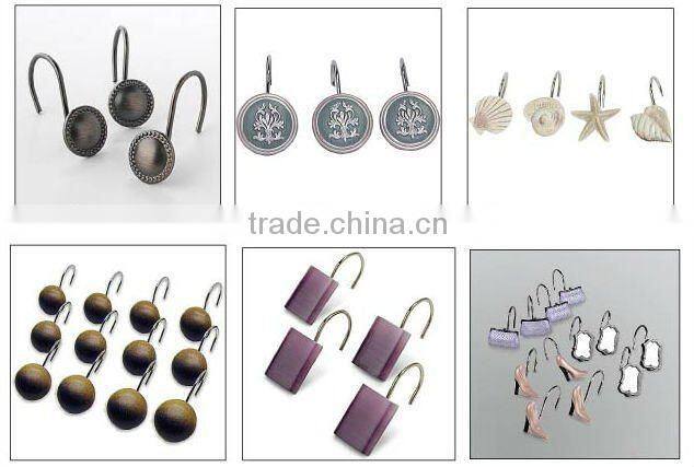 decorative shower curtain hooks