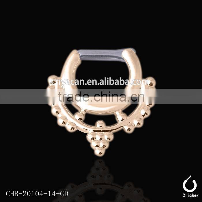 Pig Nose Ring Gold PlatIing Customize Design Lace Side Magnetic Nose Piercing