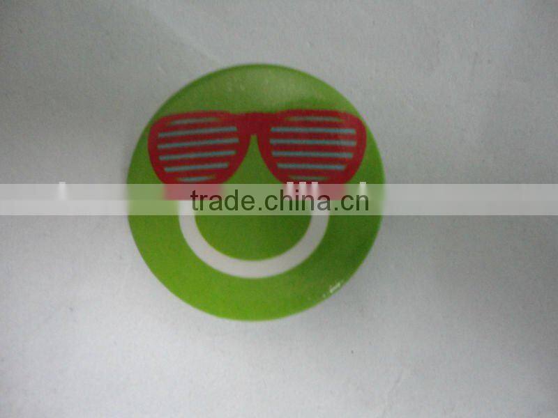 fancy happy tin plate badge