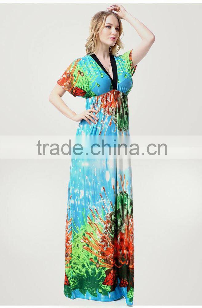 2016 new Bohemia beach Skirt bat sleeve dress
