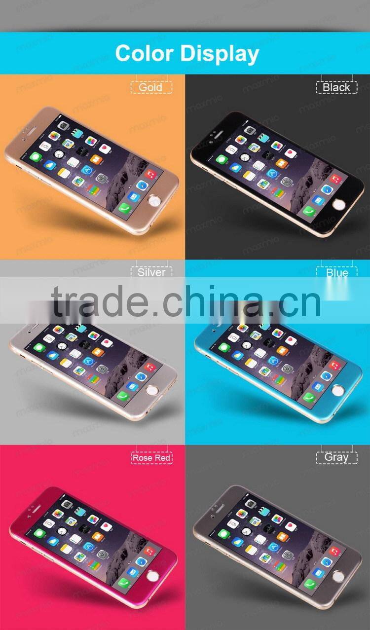 China supplier 9h hardness titanium alloy full covered tempered glass screen protector for iphone 6