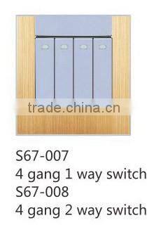 High quality imported PC 4 gang 2 way UK wall electrical switch
