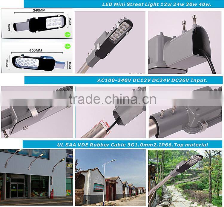 Factory Project use DC12V 24V 36V 40w Led Streetlight 12w 24w 30w 40w with CE