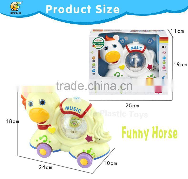 ABS plastic music calf toys with light box packing toys for kid