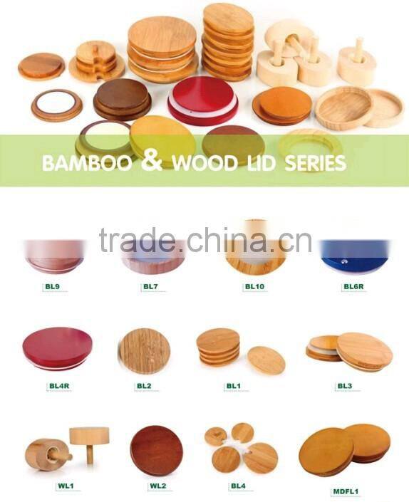 High quality bamboo lid for candle jar with silicone ring wholesale