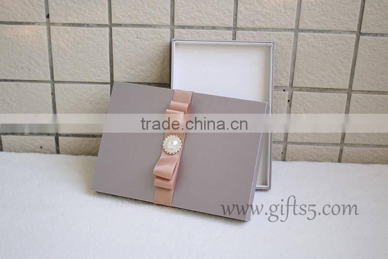 Custom Handmade wedding invitation box with pearl