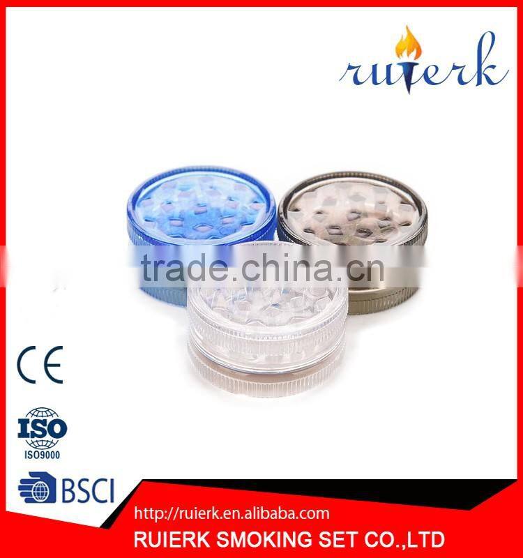 EK-858 Hot 6cm*2.4cm 3 piece Plastic tobacco grinder Herb grinder