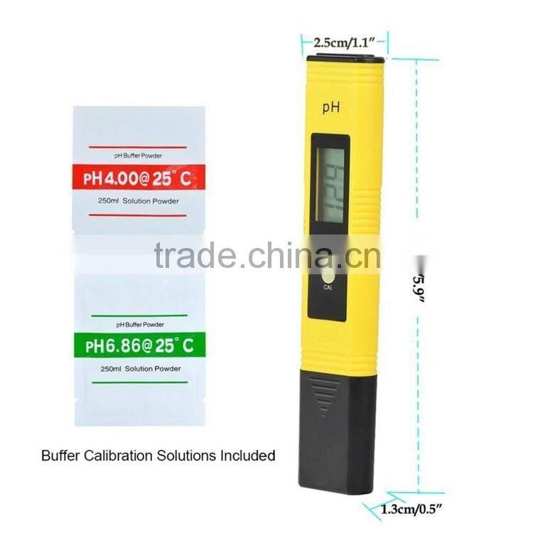 2016 New Protable LCD Digital mini PH Meter Pen of Tester accuracy 0.01 Aquarium Pool Water Wine Urine automatic calibration