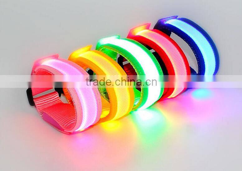 Wholesale High Quality Colorful Fashion Customized Nylon LED Flash Wristband
