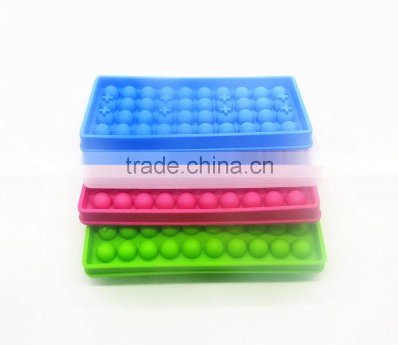 2016 New BPA free FDA food grade 40 cavity 12mm round sphere silicone chocolate mould ball