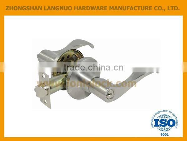 ANSI standard zinc alloy brass cylinder keyed satin nickel door lock