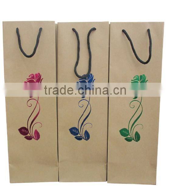 brown kraft wine gift bag with logo