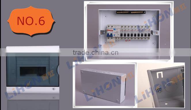 0.8mm thick steel 414*230*80 size Noble series electrical distribution board with grounding and neutral terminal