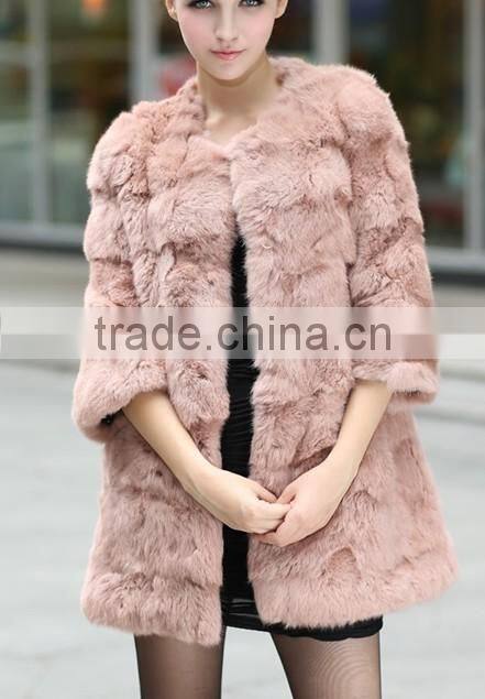 Fancy Graceful Women Fur Winter Coat Knitted Sheep Coat