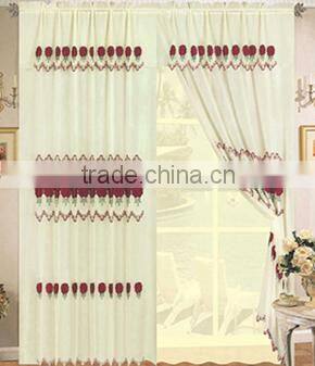 Polyester Sheer Embroidery Curtain with Lining
