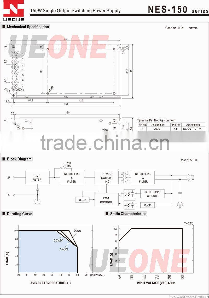 Hot sale 150w DC to DC 24V6.3A switching power supply