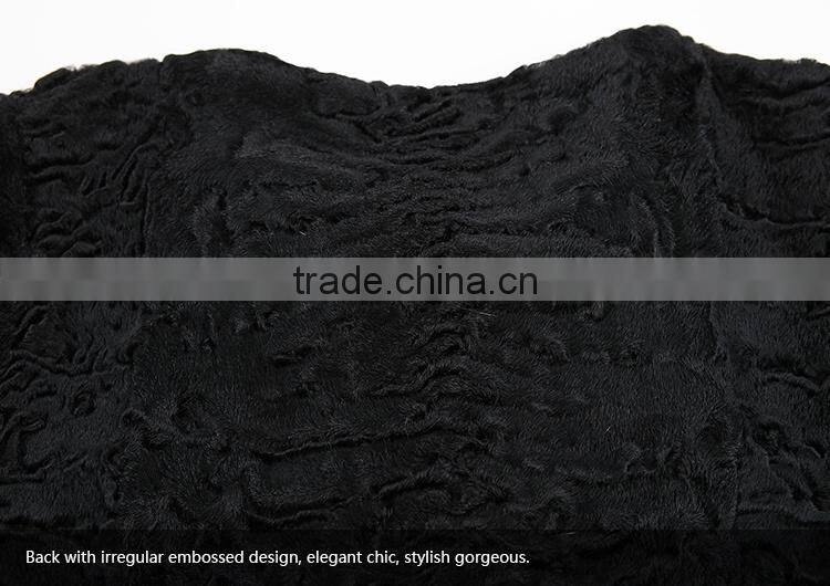 hot sale women black whole mink pelt long fur coat for winter