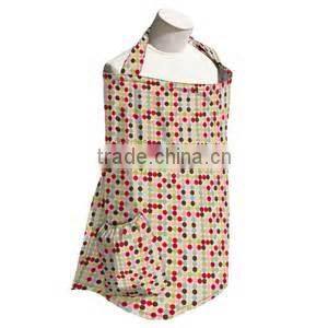 woven mulit color printing with inside pocket buckle adjustable neck strap Breastfeeding apron