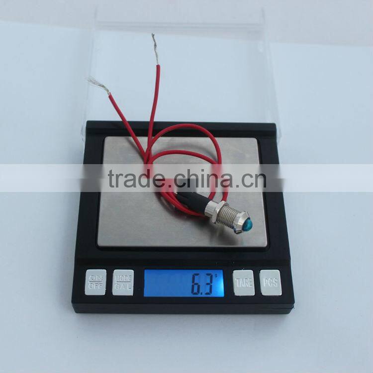 Red 8mm Metal led pilot lamp 220V panel light raised rgb led indicator light led flat panel lighting