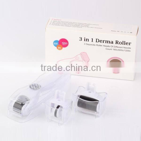Easy Operational 3in1 Skin Needle Derma Roller For Acne Scar