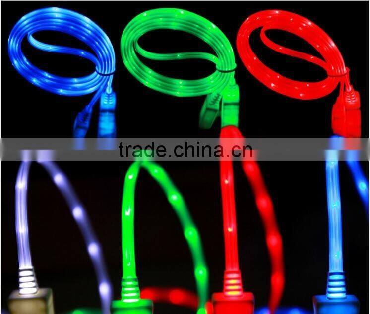 Visible LED Light Micro USB Charger Data Cable For HTC Samsung Galaxy S3 S4 Android Phones