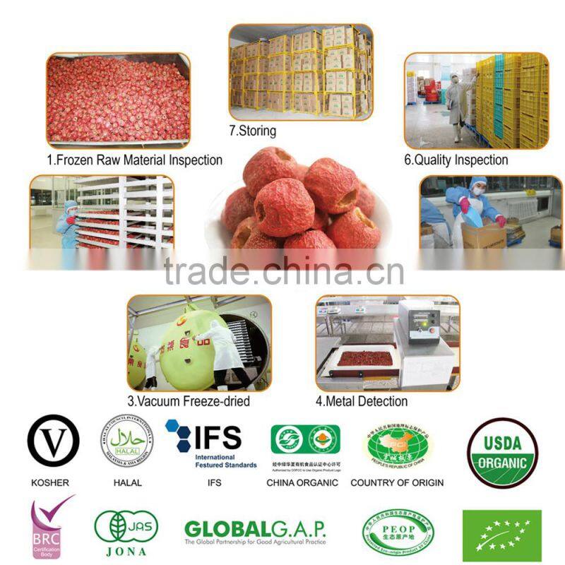 Freeze Dried Pitted Organic Whole Hawthorn Berry