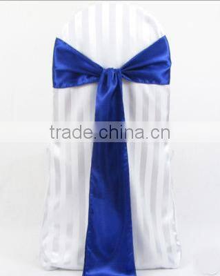 Royal blue satin chair sashes for wedding