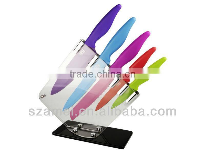 exquisite half round crystal acrylic knife display stand