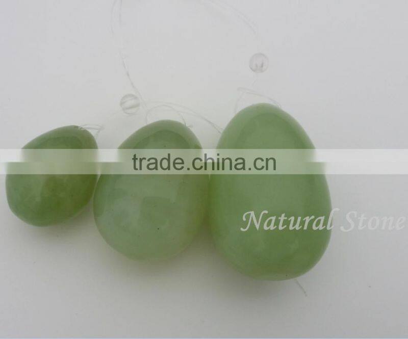 3/set polished jade eggs woman vaginal exercise kegel eggs yoni jade eggs with drilled hole