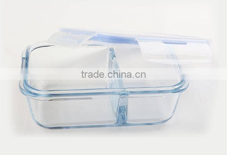 Glass Partition Airtight Lock Lid Glass Storage Box