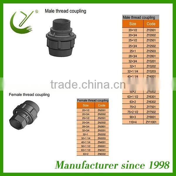 hdpe pipe reducing tee for irrigation