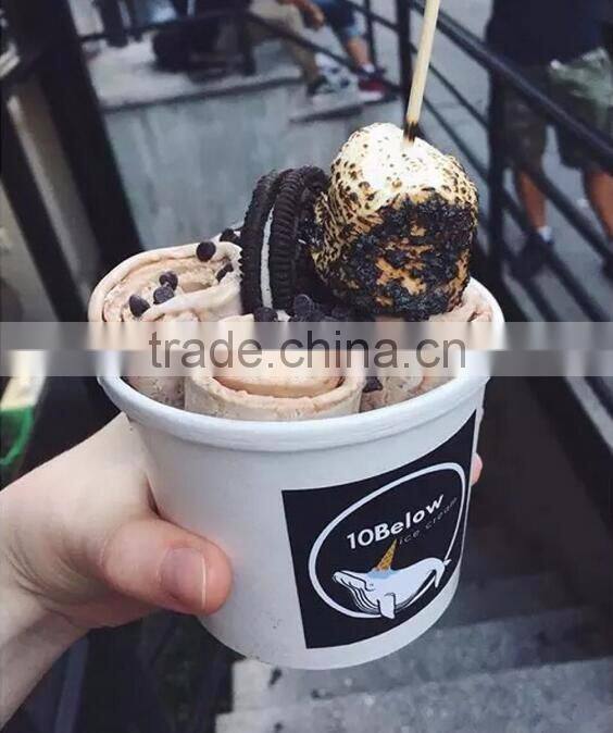 Factory Supply 2+10 Flat Pan Thailand Fried Ice Cream Roll Machine Price for Sale